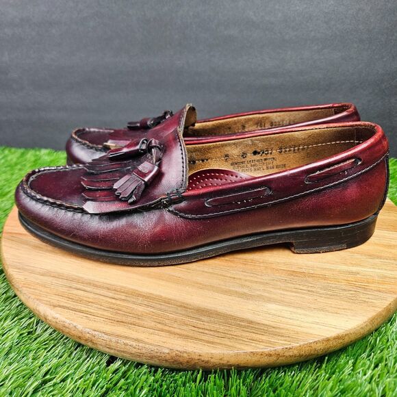 G.H. Bass & Co. Weejuns Layton Loafers Mens 9 B Burgundy Leather Kiltie Tassel main image 6